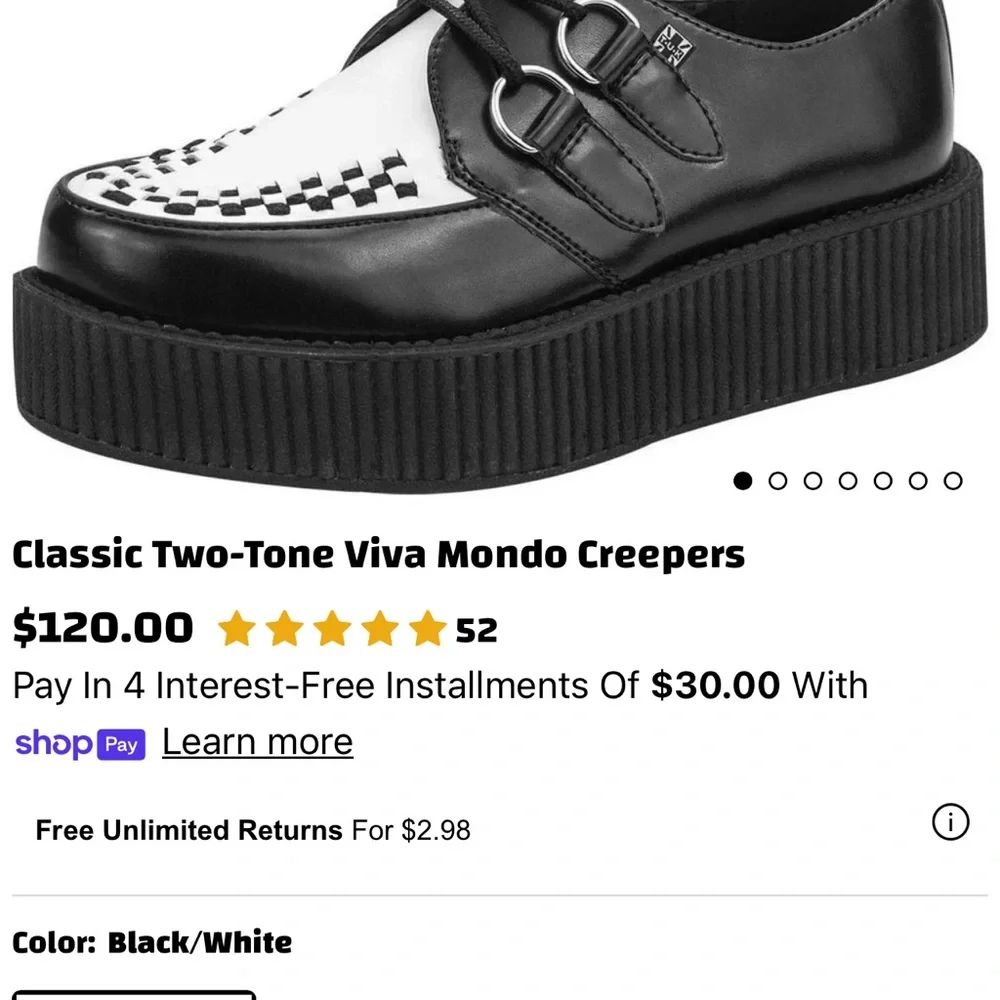 Black & White Platform Creeper Shoes - Women's